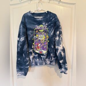 Buc-ee's brand "Beaver Nuggets" pinball-themed tie-dye sweatshirt youth large YL